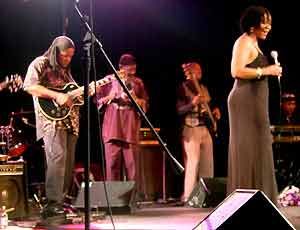 Condry on stage with Caiphus Semenya,
Fana Zulu and Letta Mbulu