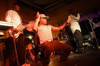 Young Bakuba on stage at Manenberg's Jazz Cafe, © S.Gordon 2005